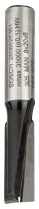 Bosch - Standard Seri Ahşap İçin Çift Oluklu, Sert Metal Düz Freze Ucu 8*8*51 mm