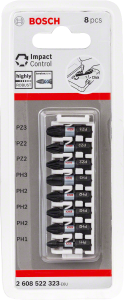 Bosch - Impact Control Serisi Vidalama Ucu 8'li T15/T20x2/T25x2/T30x2/T40 *25mm