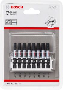 Bosch - Impact Control Serisi Vidalama Ucu 8'li H5x4/H6x4 *50mm - 2608522332