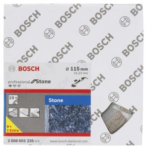 Bosch - Standard Seri Taş İçin, 9+1 Elmas Kesme Diski Set 115 mm - 2608603235
