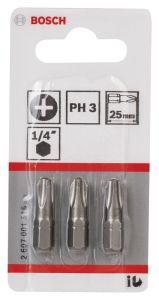 Bosch - Extra Hard Serisi Vidalama Ucu PH3*25 mm 3'lü