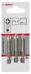 Bosch - Extra Hard Serisi Vidalama Ucu PH2*49 mm 3'lü