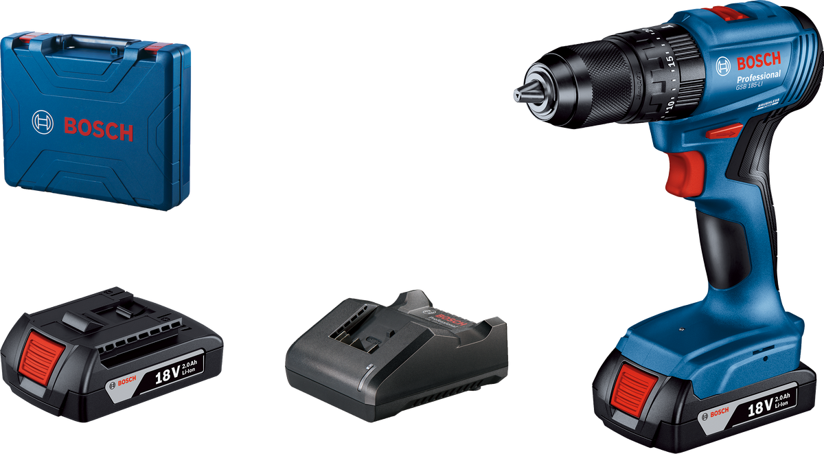 Bosch Professional GSB 185 LI Akülü Darbeli Delme Vidalama Mak.2 x 2.0 Ah; Case - 06019K3100