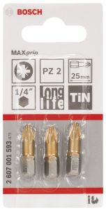 Bosch - Max Grip Serisi Vidalama Ucu PZ 2*25 mm 3'lü