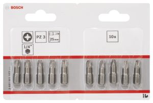 Bosch - Extra Hard Serisi Vidalama Ucu PZ 3*25 mm 10'lu