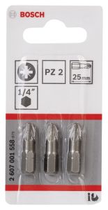 Bosch - Extra Hard Serisi Vidalama Ucu PZ 2*25 mm 3'lü