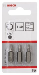 Bosch - Extra Hard Serisi Vidalama Ucu T10*25 mm 3'lü