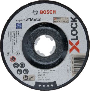 Bosch - X-LOCK - 125*6,0 mm Expert Serisi Bombeli Metal Taşlama Diski (Taş)