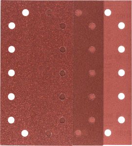 Bosch - Titreşimli Zımpara Kağıdı 10'lu Set, 115 x 230 mm 60/120/180 Kum 14 Delik