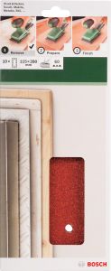 Bosch - Titreşimli Zımpara Kağıdı 10'lu, 115 x 280 mm 60 Kum 14 Delik