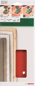 Bosch - Titreşimli Zımpara Kağıdı 10'lu, 115 x 280 mm 240 Kum 14 Delik