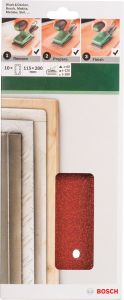Bosch - Titreşimli Zımpara Kağıdı 10'lu Set, 115 x 280 mm 60/120/180 Kum 14 Delik