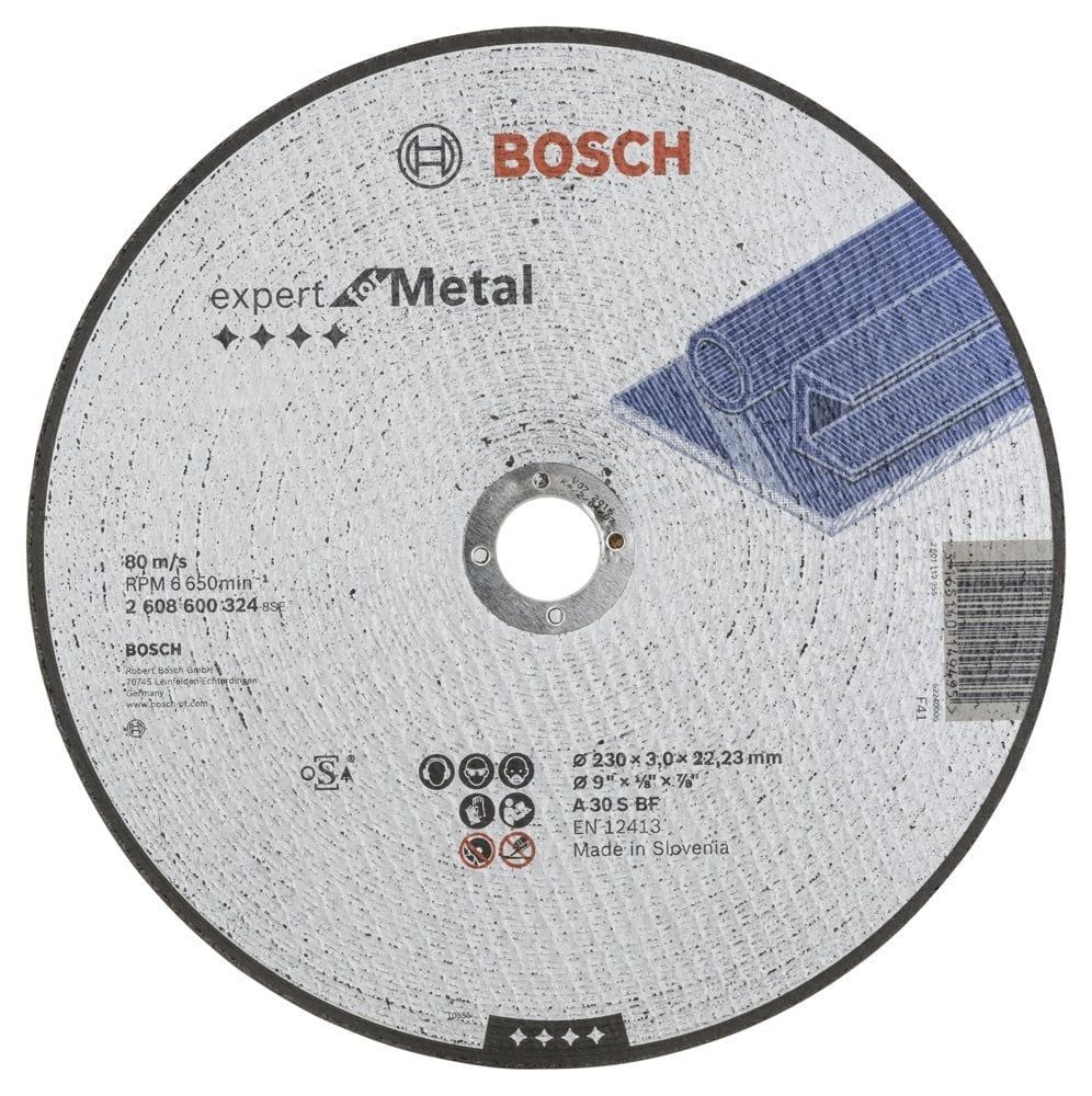 Bosch - 230*3,0 mm Expert Serisi Düz Metal Kesme Diski (Taş) - 2608600324