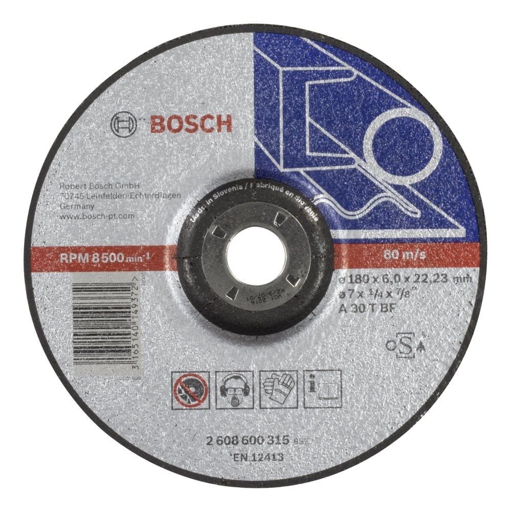 Bosch - 180*6,0 mm Expert Serisi Bombeli Metal Taşlama Diski (Taş) - 2608600315