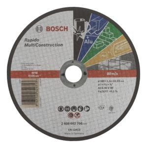 Bosch - 180*1,6 mm Çoklu Malzemelerde Kullanım İçin Düz Kesme Diski (Taş) - 2608602766