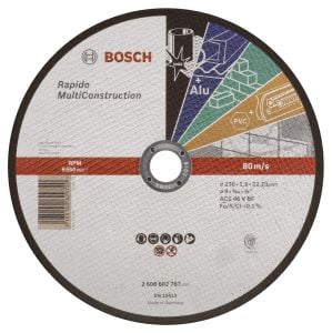 Bosch - 230*1,9 mm Çoklu Malzemelerde Kullanım İçin Düz Kesme Diski (Taş) - 2608602767