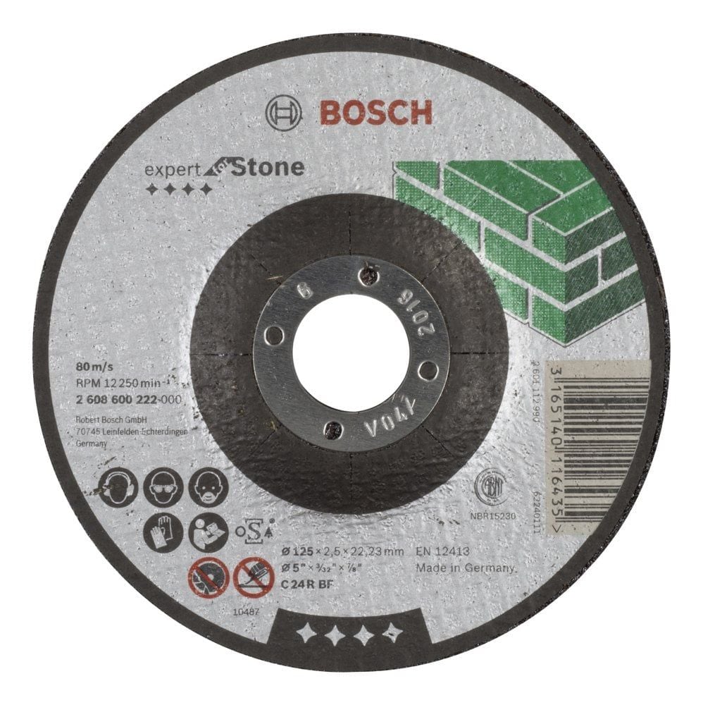 Bosch - 125*2,5 mm Expert Serisi Bombeli Taş Kesme Diski (Taş) - 2608600222