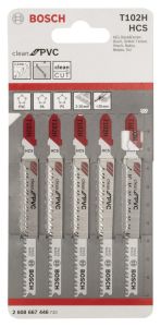 Bosch - Temiz Kesim Serisi PVC İçin T 102 H Dekupaj Testeresi Bıçağı - 5'Li Paket - 2608667446