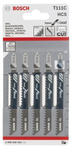 Bosch - Ekonomik Seri Ahşap İçin T 111 C Dekupaj Testeresi Bıçağı - 5'Li Paket - 2608630033