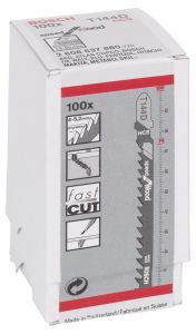 Bosch - Hızlı Kesim Serisi Ahşap İçin T 144 D Dekupaj Testeresi Bıçağı - 100'Lü Paket - 2608637880
