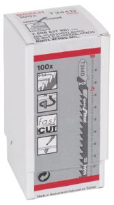 Bosch - Hızlı Kesim Serisi Ahşap İçin T 244 D Dekupaj Testeresi Bıçağı - 100'Lü Paket - 2608637881