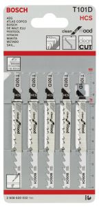 Bosch - Temiz Kesim Serisi Ahşap İçin T 101 D Dekupaj Testeresi Bıçağı - 5'Li Paket
