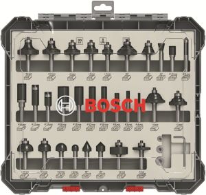 Bosch - Profesyonel 30 Parça Karışık Freze Ucu Seti 8 mm Şaftlı