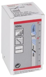 Bosch - Ekonomik Seri Metal İçin T 118 B Dekupaj Testeresi Bıçağı - 100'Lü Paket