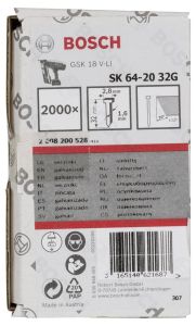 Bosch - Başsız Çivi 20ᵒ 32 mm Galvanizli 2000li