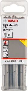 Bosch - SDS-Plus-5X Serisi Kırıcı Delici Matkap Ucu 6*110 mm 10'lu - 2608833891