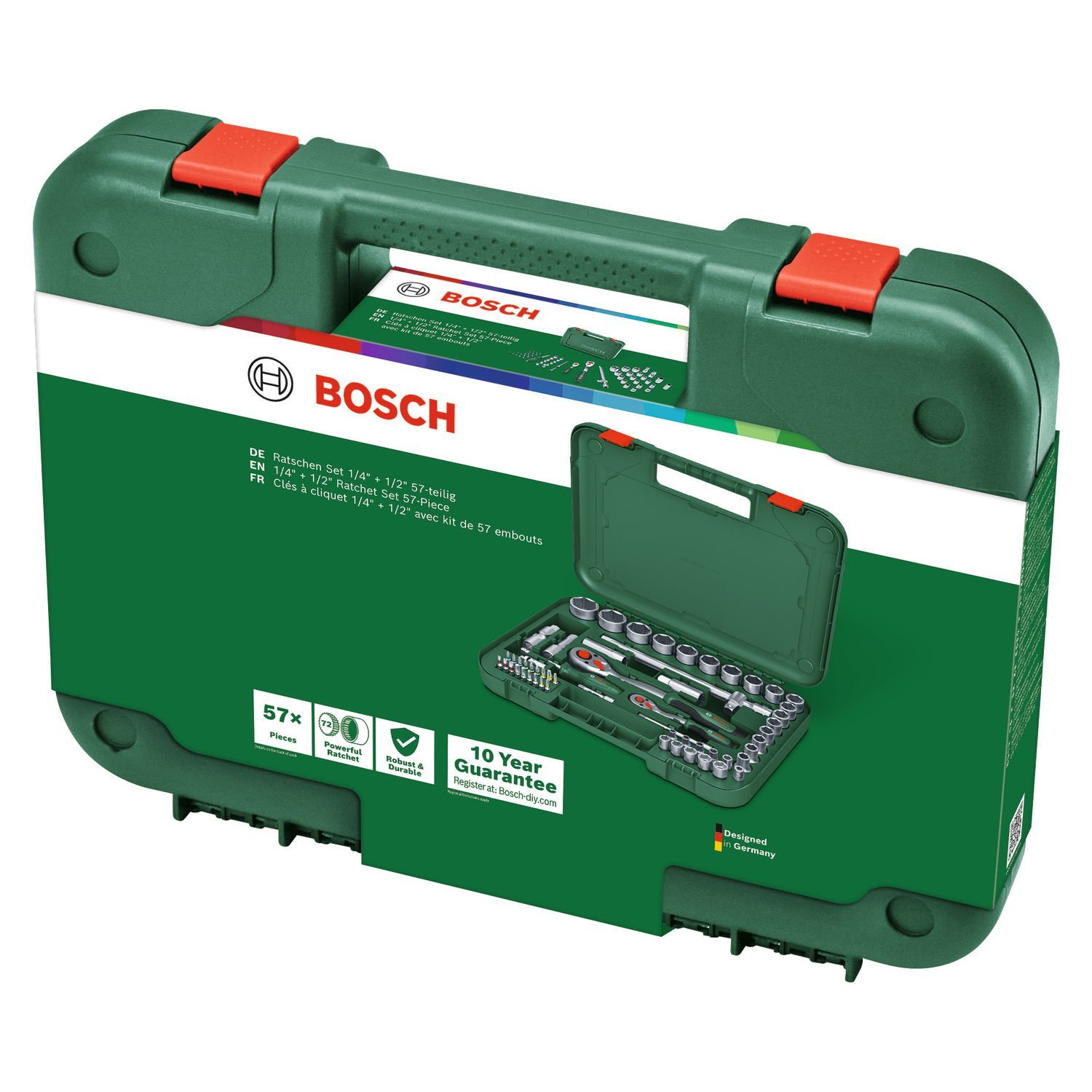 Bosch 1/4'' + 1/2'' Cırcırlı Somun Sıkma Seti (56 Parça) - 1600A02Z9G