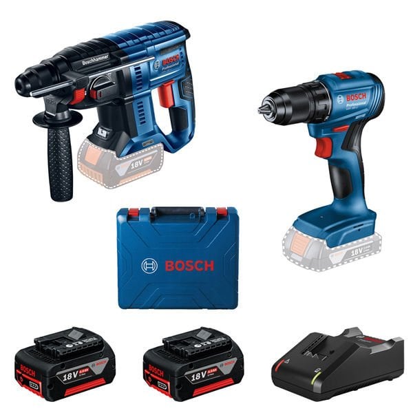 Bosch GBH 180 Li + GSR 185 Li (2li Set) + Bez Çanta + 2X4Ah Akülü Set - 0615990N20