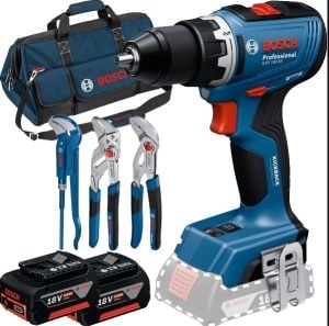 Bosch GSR 18V-65 (2X5Ah) Çift Akülü Delme Vidalama Makinesi + 3Pc Anahtar Setli - 0615A5007J