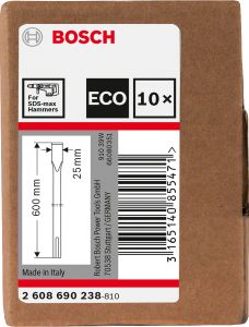 Bosch - SDS-Max Şaftlı Yassı Keski 600*25 mm 10'lu EKO - 2608690238