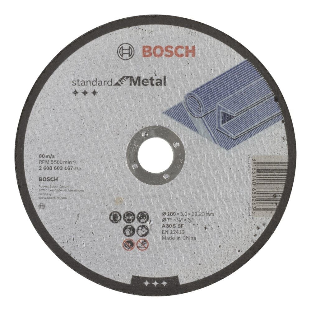 Bosch - 180*3,0 mm Standard Seri Düz Metal Kesme Diski (Taş) - 2608603167