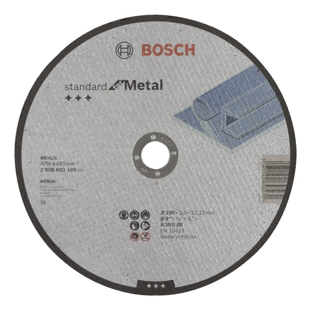 Bosch - 230*3,0 mm Standard Seri Düz Metal Kesme Diski (Taş) - 2608603168