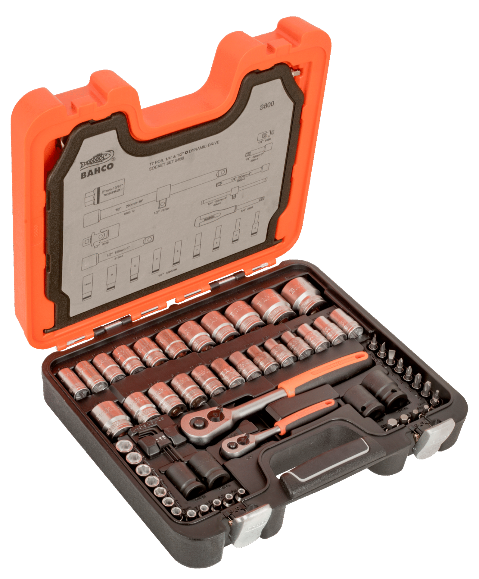 Bahco S800 Lokma Takımı 1/4''-1/2'' 77Parça - S800