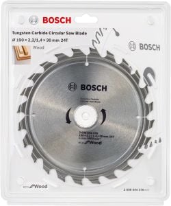 Bosch - Optiline Eco Serisi Ahşap için Daire Testere Bıçağı 190*30 mm 24 Diş - 2608644376