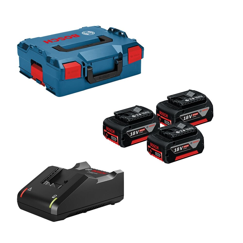 Bosch GBA 18V 5Ah X 3 Ad Akü + GAL 18V-40 + L-Boxx Çantalı Set - 1615990L3T