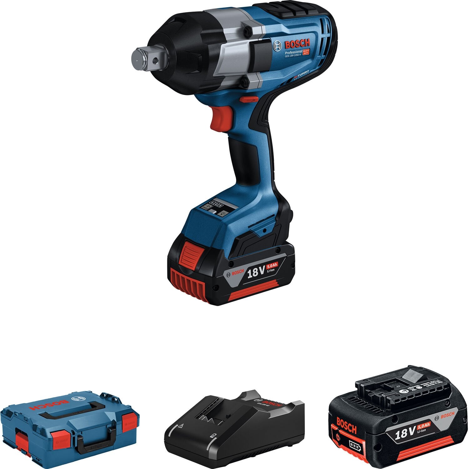 Bosch GDS 18V-1050 H (2X5Ah) Akülü Darbeli Somun Sıkma Makinesi - 06019J8522