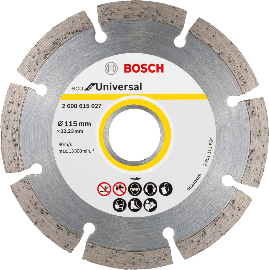 Bosch - Ekonomik Seri 9+1 Genel Yapı Malzemeleri İçin Elmas Kesme Diski 115 mm - 2608615040