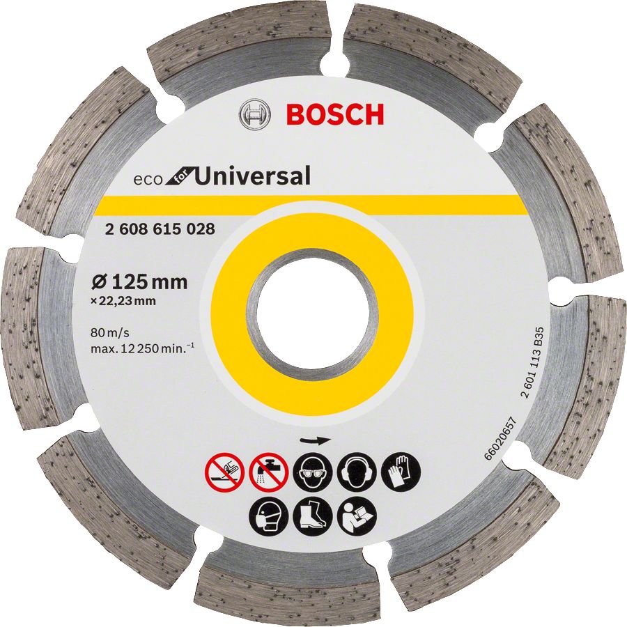 Bosch - Ekonomik Seri 9+1 Genel Yapı Malzemeleri İçin Elmas Kesme Diski 125 mm - 2608615041