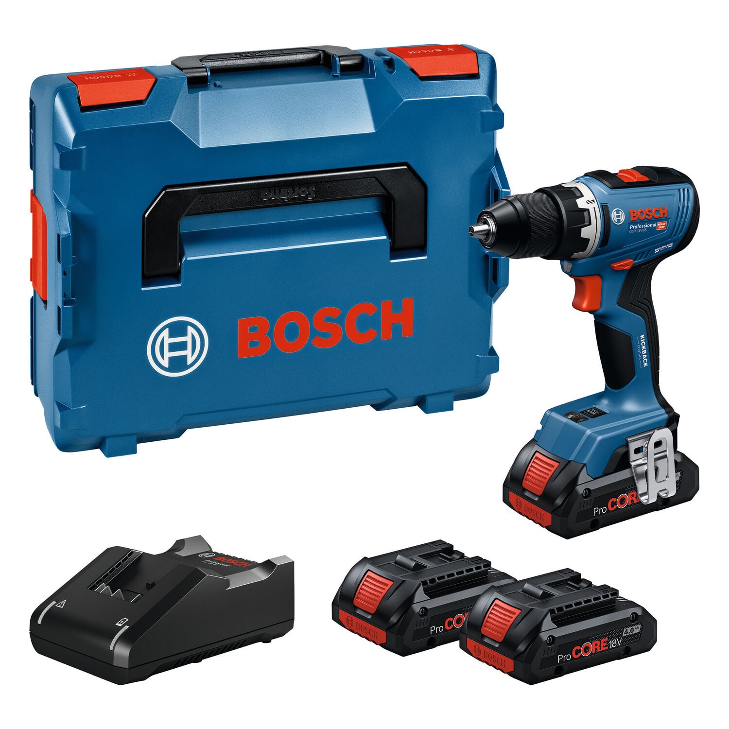 Bosch GSR 18V-65 (3X4Ah ProCore) Çift Akülü Delme Vidalama Makinesi - 06019N3208