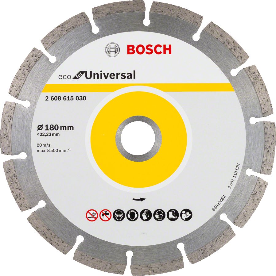Bosch - Ekonomik Seri 9+1 Genel Yapı Malzemeleri İçin Elmas Kesme Diski 180 mm - 2608615043