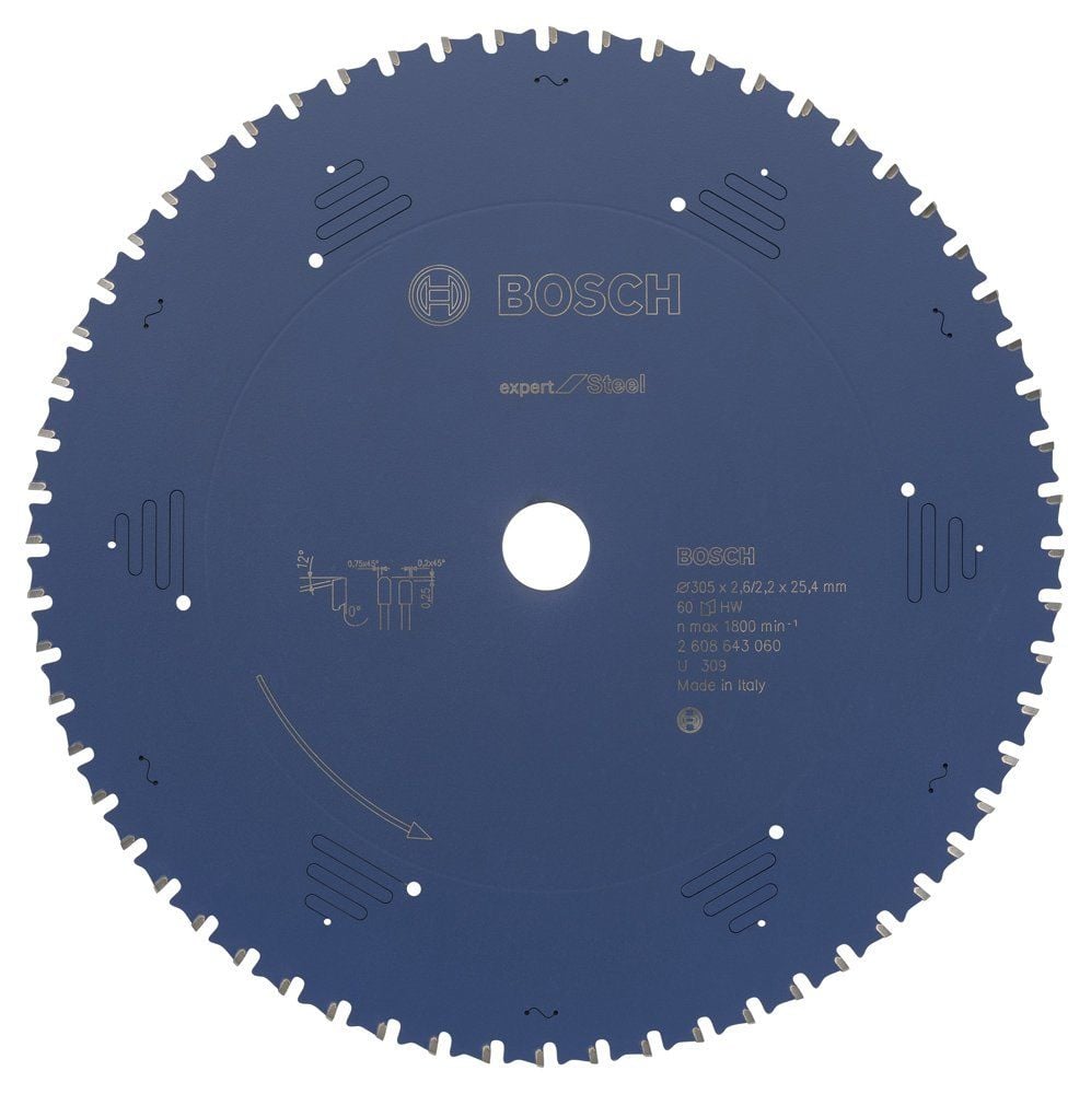 Bosch - Expert Serisi Metal için Daire Testere Bıçağı 305*25,40 mm 60 Diş - 2608643060