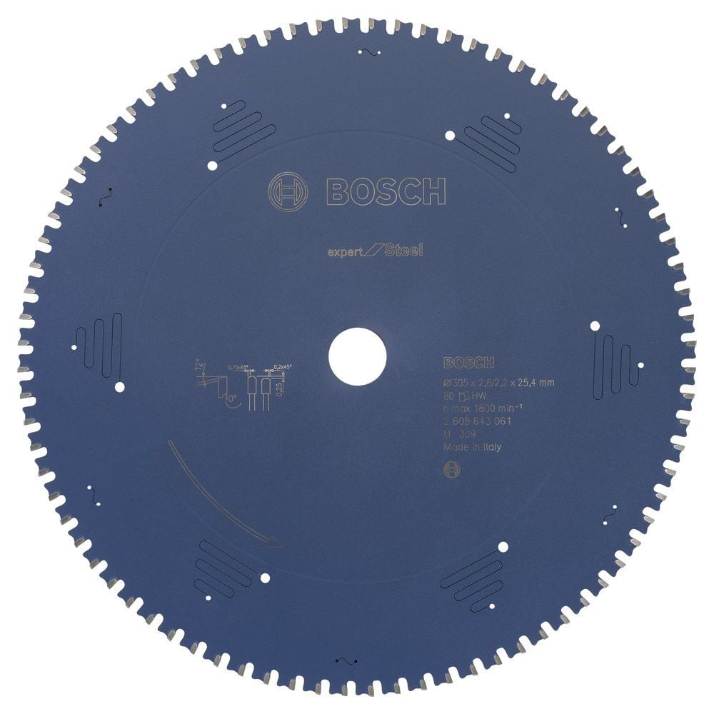 Bosch - Expert Serisi Metal için Daire Testere Bıçağı 305*25,40 mm 80 Diş - 2608643061