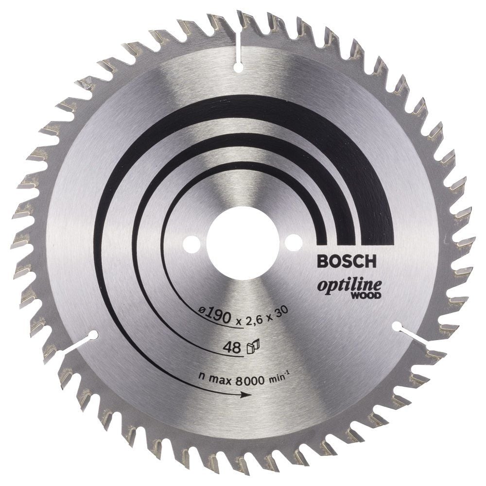 Bosch - Optiline Serisi Ahşap için Daire Testere Bıçağı 190*30 mm 48 Diş - 2608640617